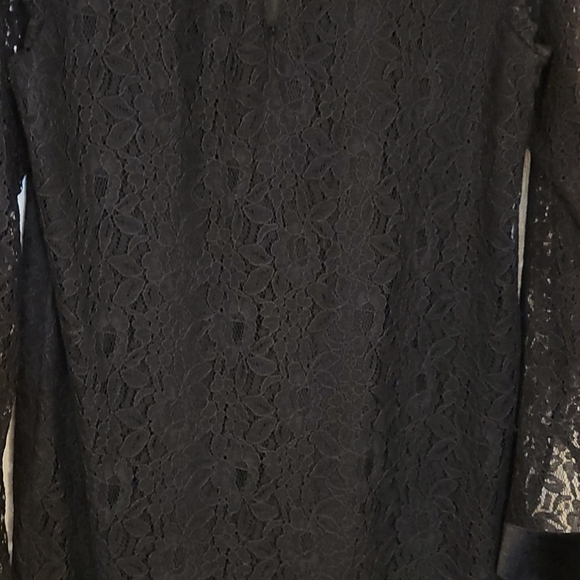 Black lace long sleeve mini dress - Picture 4 of 6